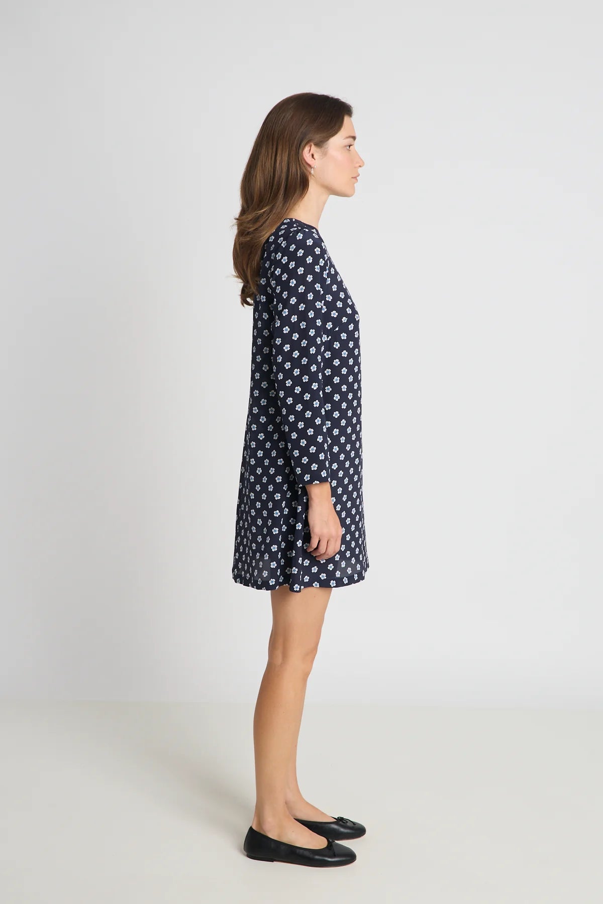 twenty-seven names | Everyone's free dress | Navy daisy silk | Palm Boutique