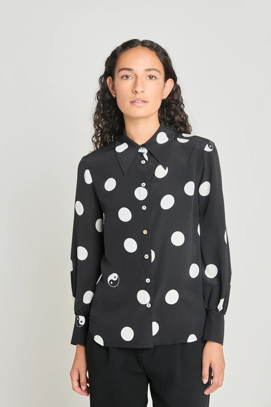 twenty - seven names | Existentialist shirt | Black polka dot | Palm Boutique