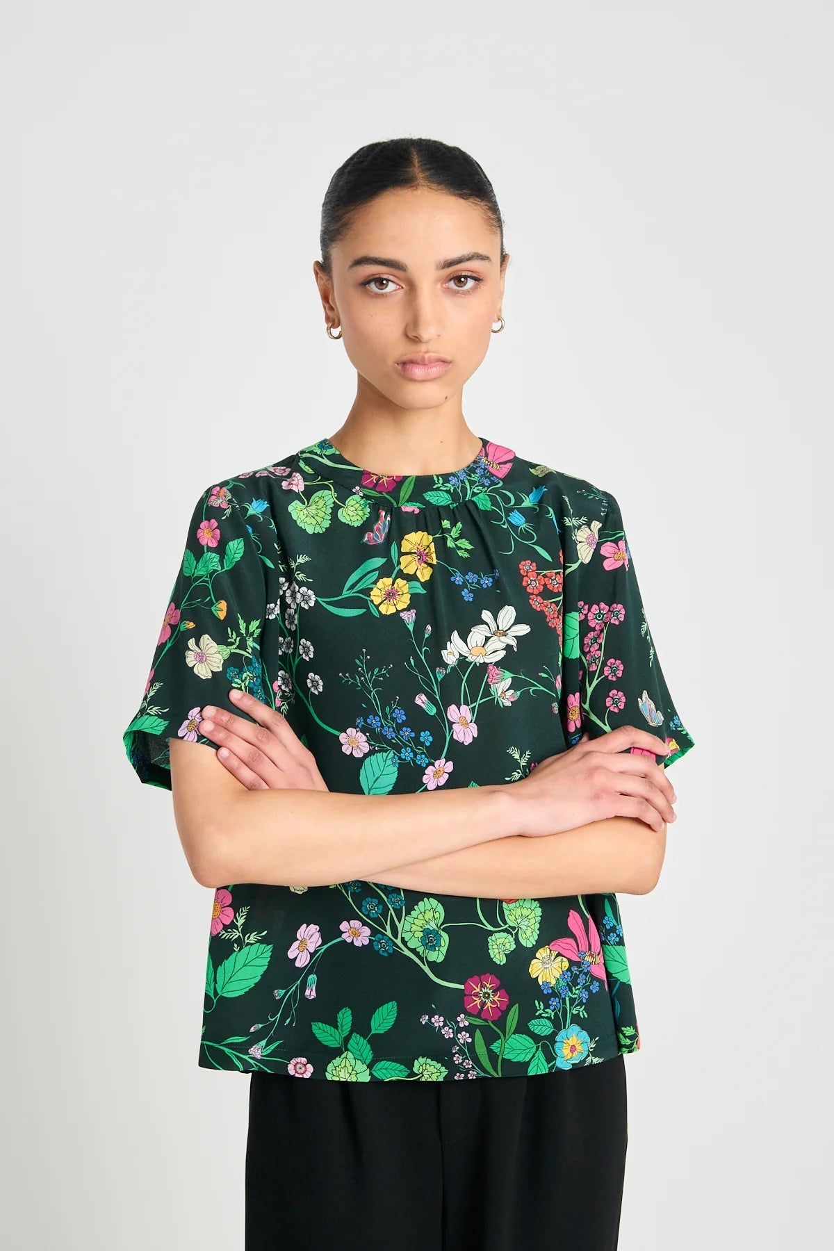 twenty - seven names | Interpretations Tee | Deep Green Floral | Palm Boutique