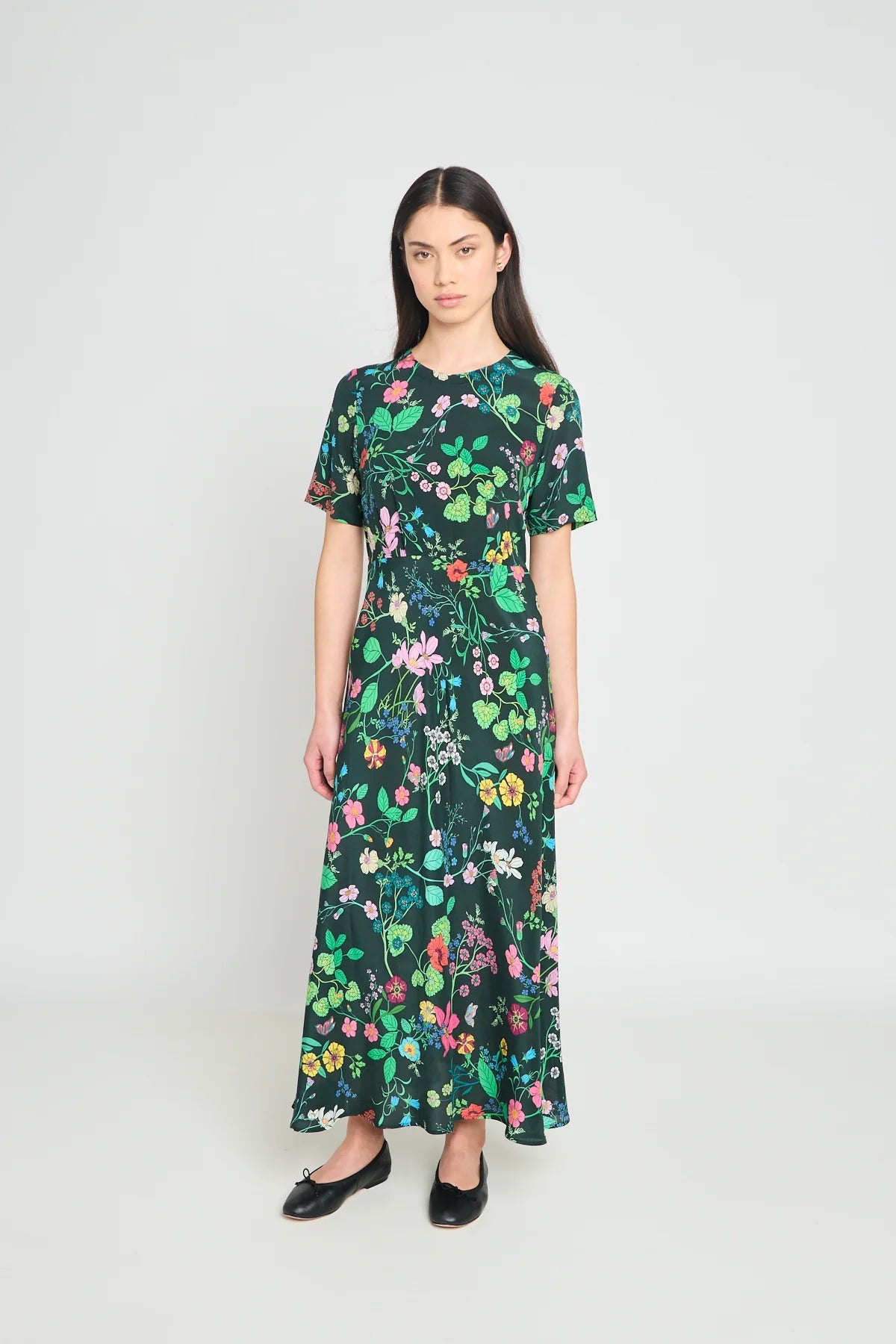 twenty - seven names | Madeleine Dress | Deep Green Floral | Palm Boutique