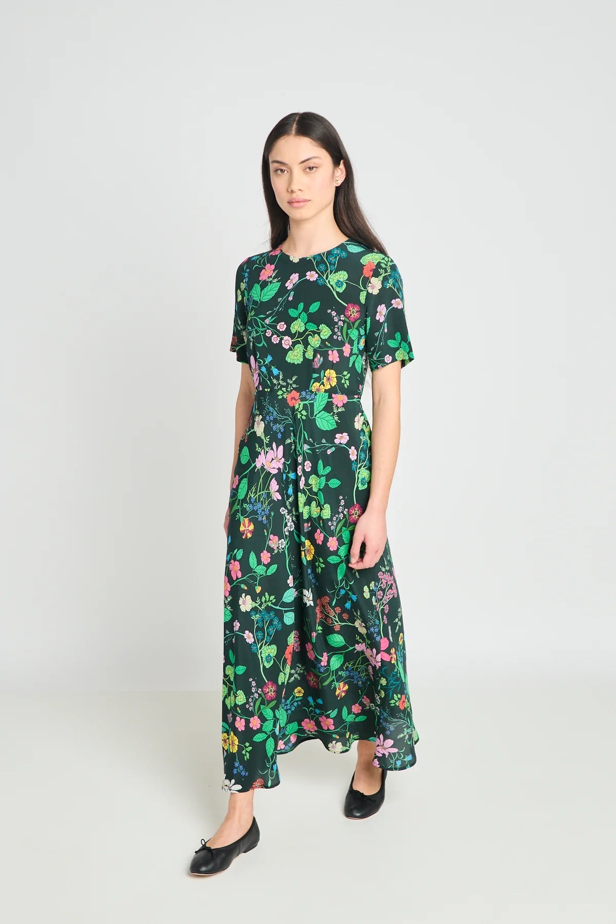 twenty - seven names | Madeleine Dress | Deep Green Floral | Palm Boutique
