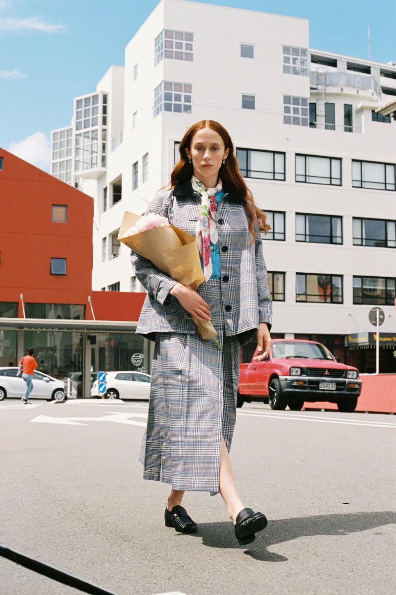 twenty-seven names | Nessie Kilt | Blue Houndstooth | Palm Boutique