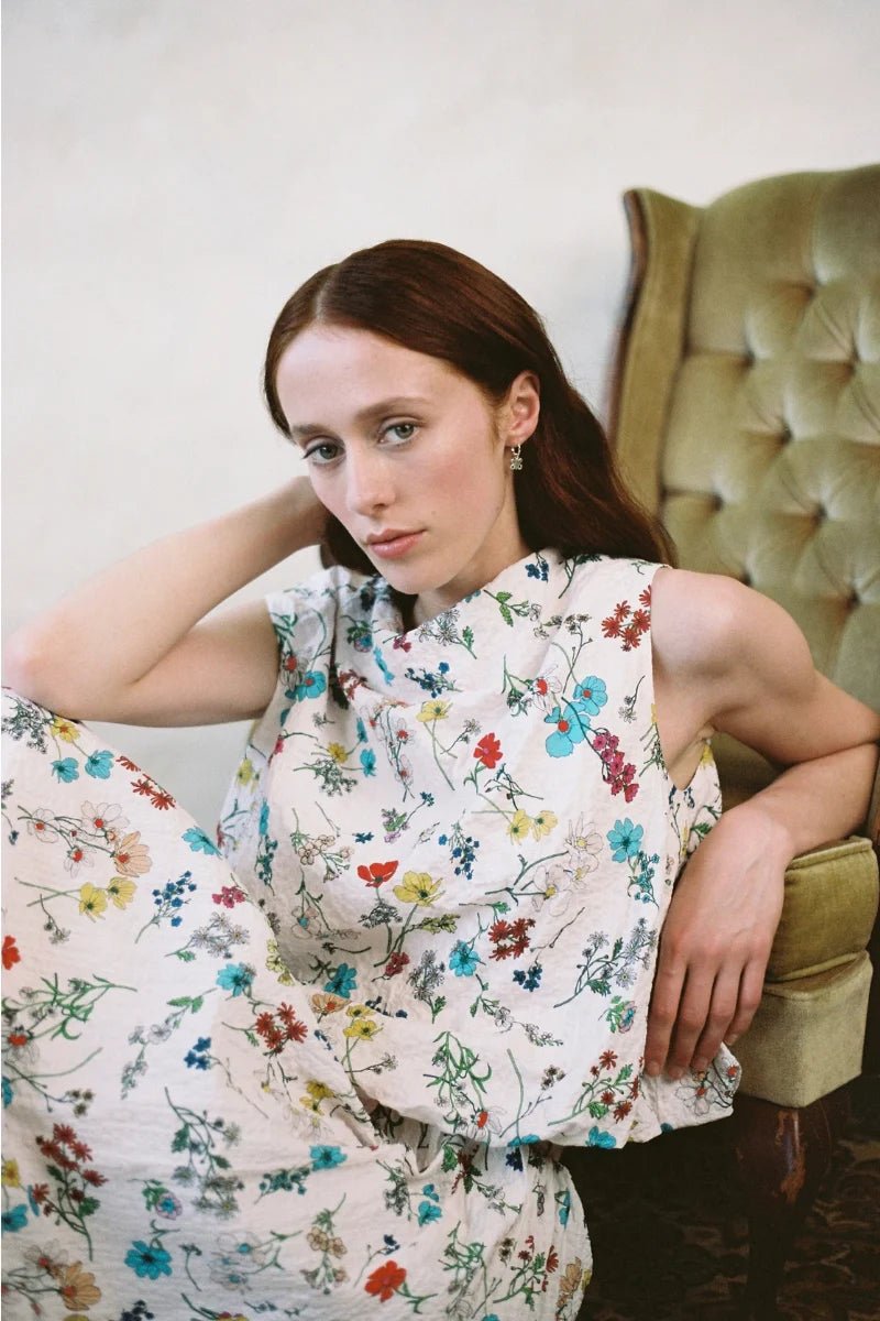twenty-seven names | Power pop top | Cream floral | Palm Boutique