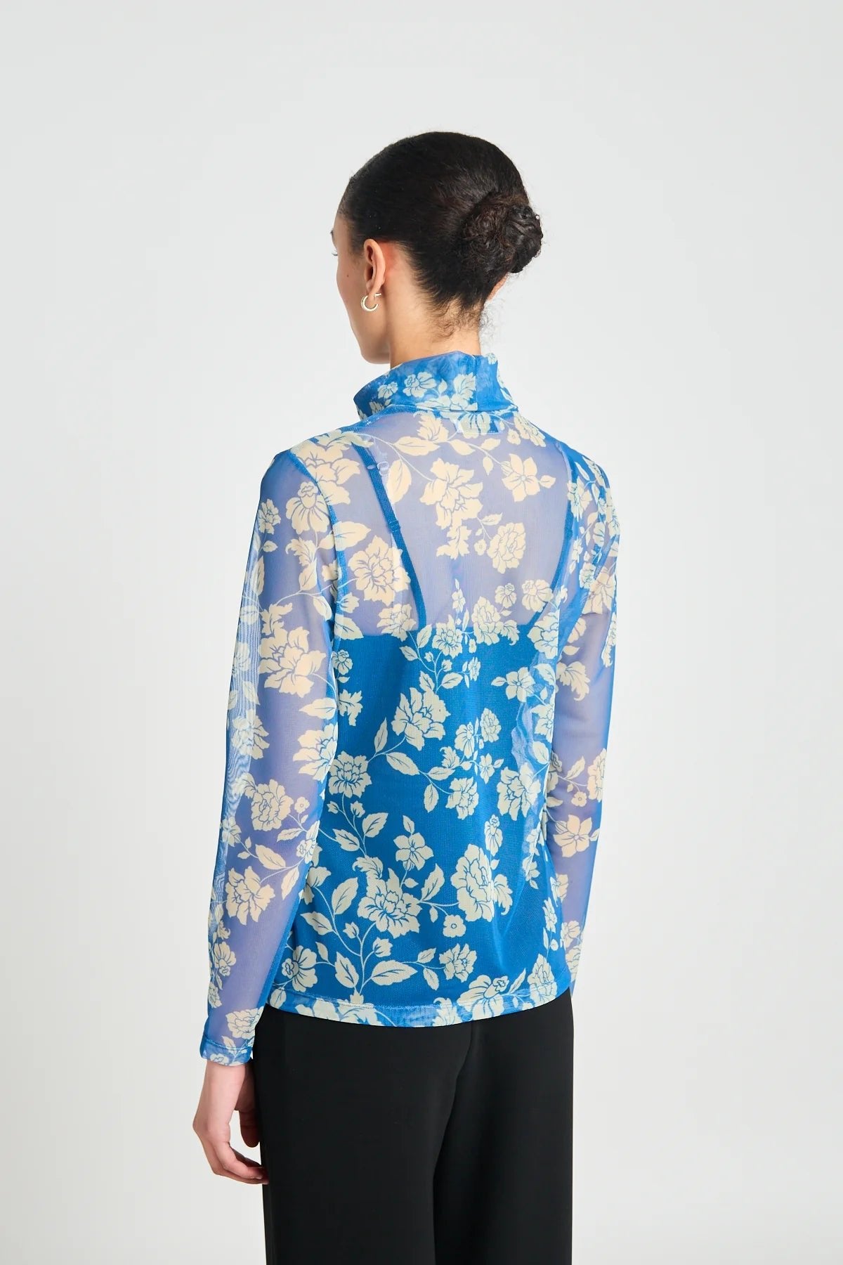 twenty - seven names | Rosa Turtleneck Top | Blue Stencil | Palm Boutique