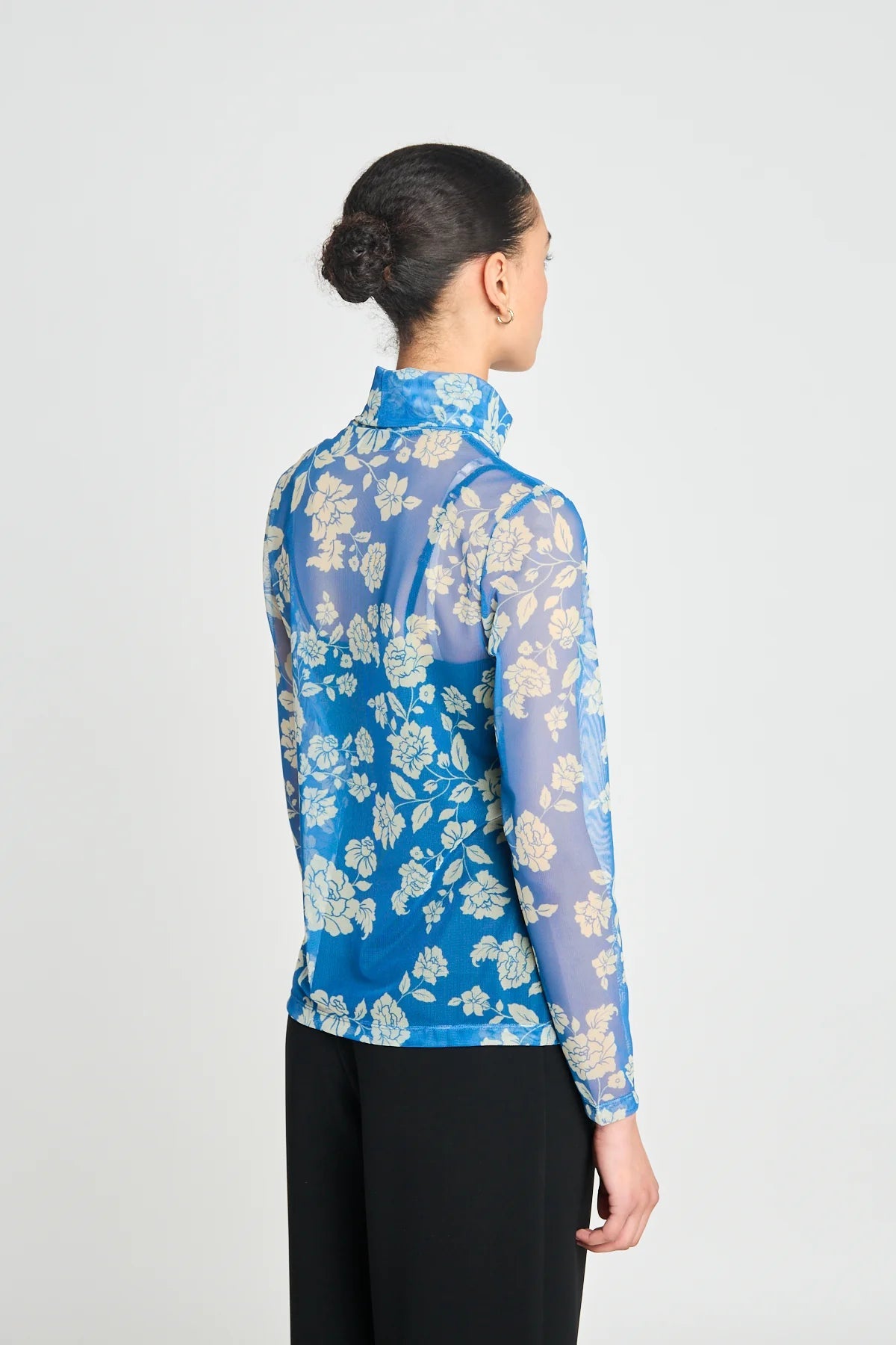twenty - seven names | Rosa Turtleneck Top | Blue Stencil | Palm Boutique