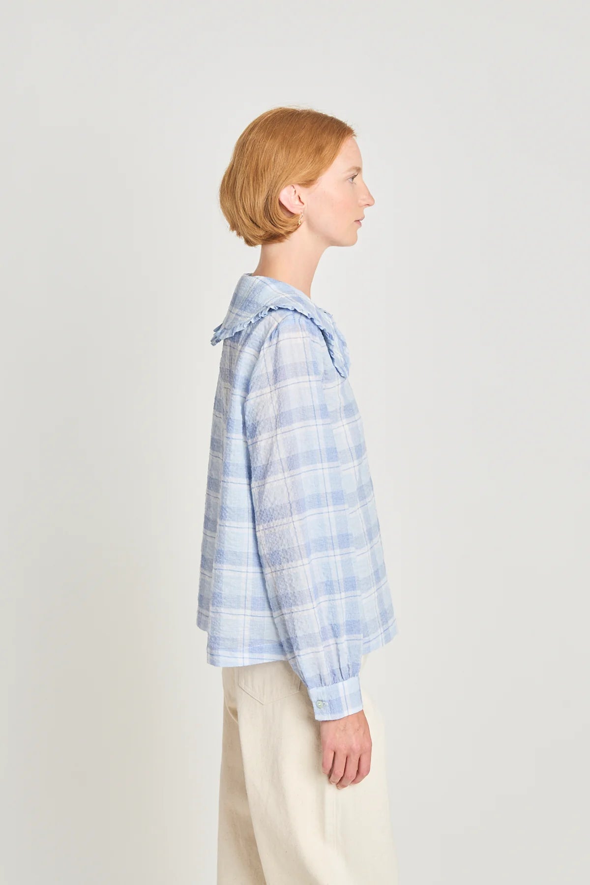 twenty - seven names | Study of dreams blouse | Pale Blue Check | Palm Boutique
