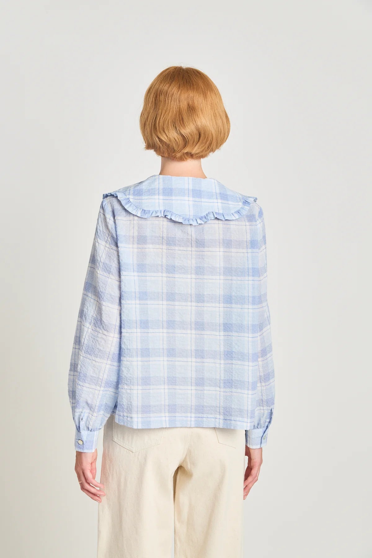 twenty - seven names | Study of dreams blouse | Pale Blue Check | Palm Boutique