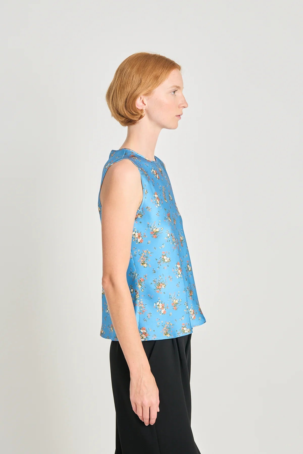twenty - seven names | Whoo - sah Top | Blue Satin Floral | Palm Boutique