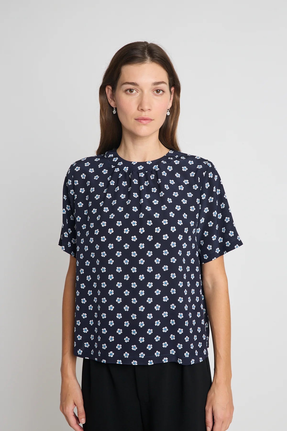 twenty-seven names | You and me tee | Navy daisy silk | Palm Boutique