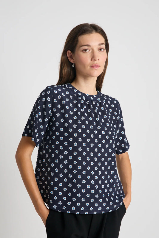 twenty-seven names | You and me tee | Navy daisy silk | Palm Boutique