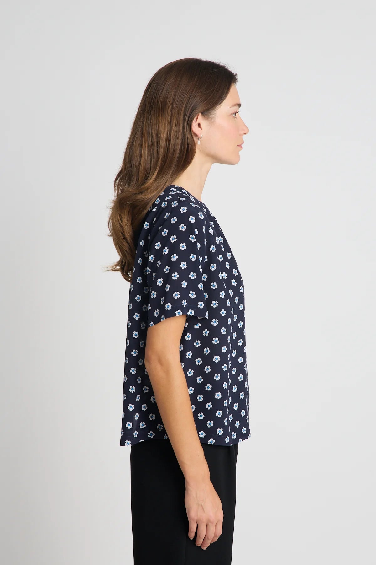 twenty-seven names | You and me tee | Navy daisy silk | Palm Boutique
