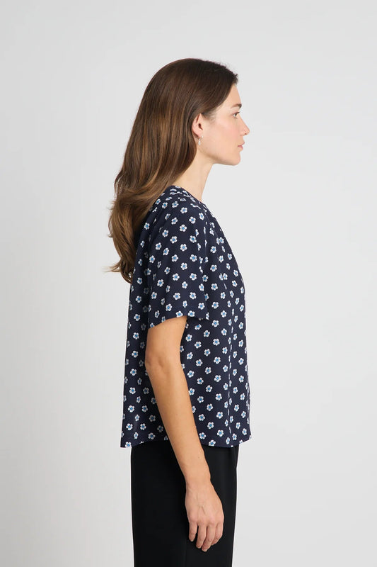 twenty-seven names | You and me tee | Navy daisy silk | Palm Boutique