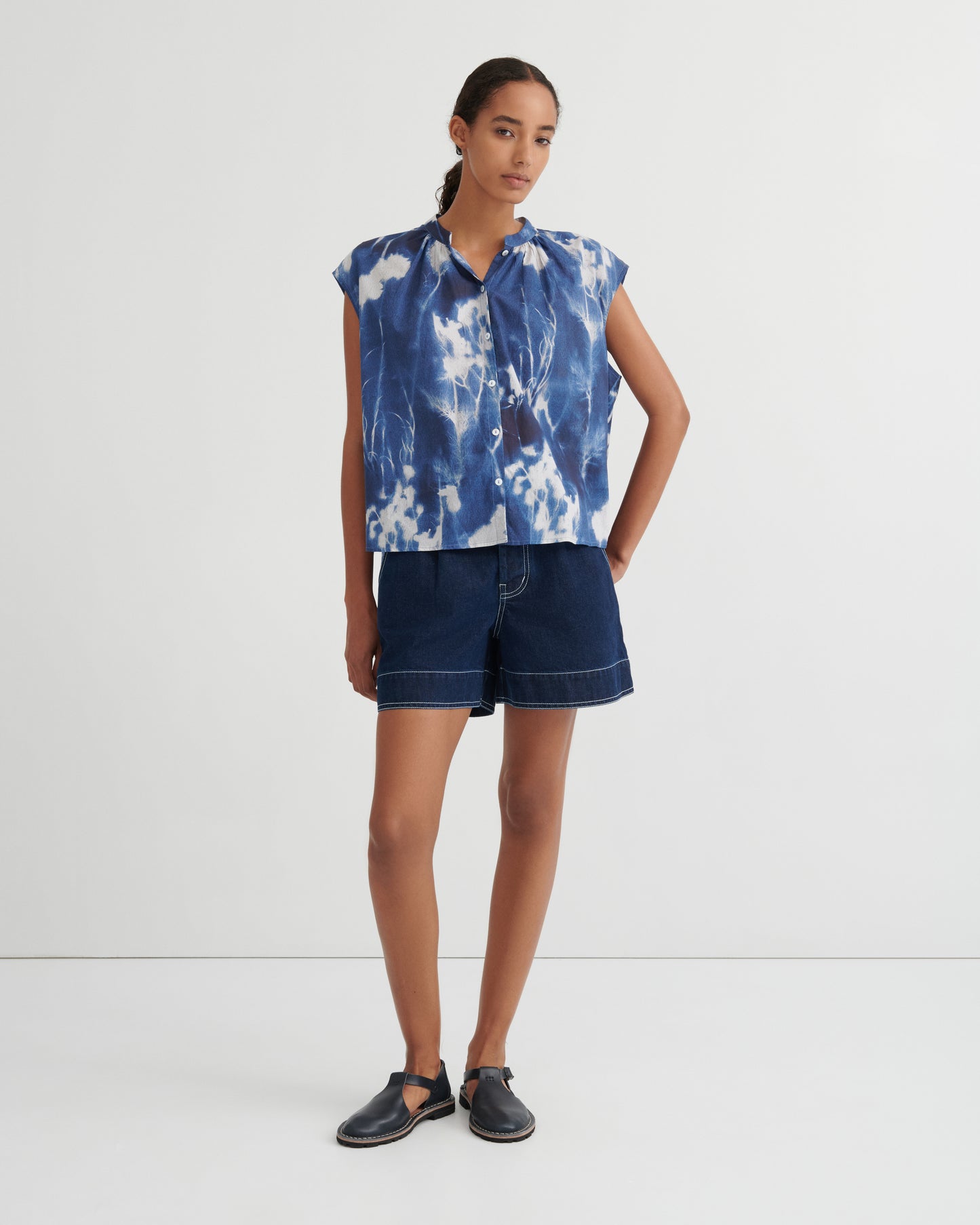 Equinox Top | Cyanotype Floral