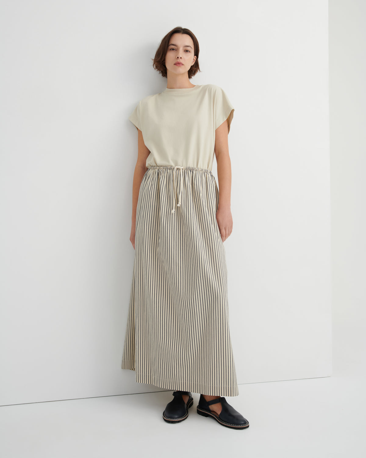 Linear Skirt | Ecru Stripe