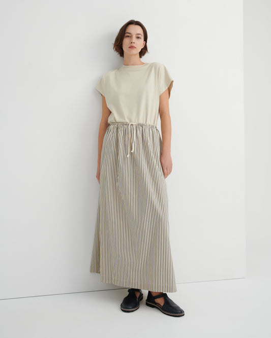 Linear Skirt | Ecru Stripe