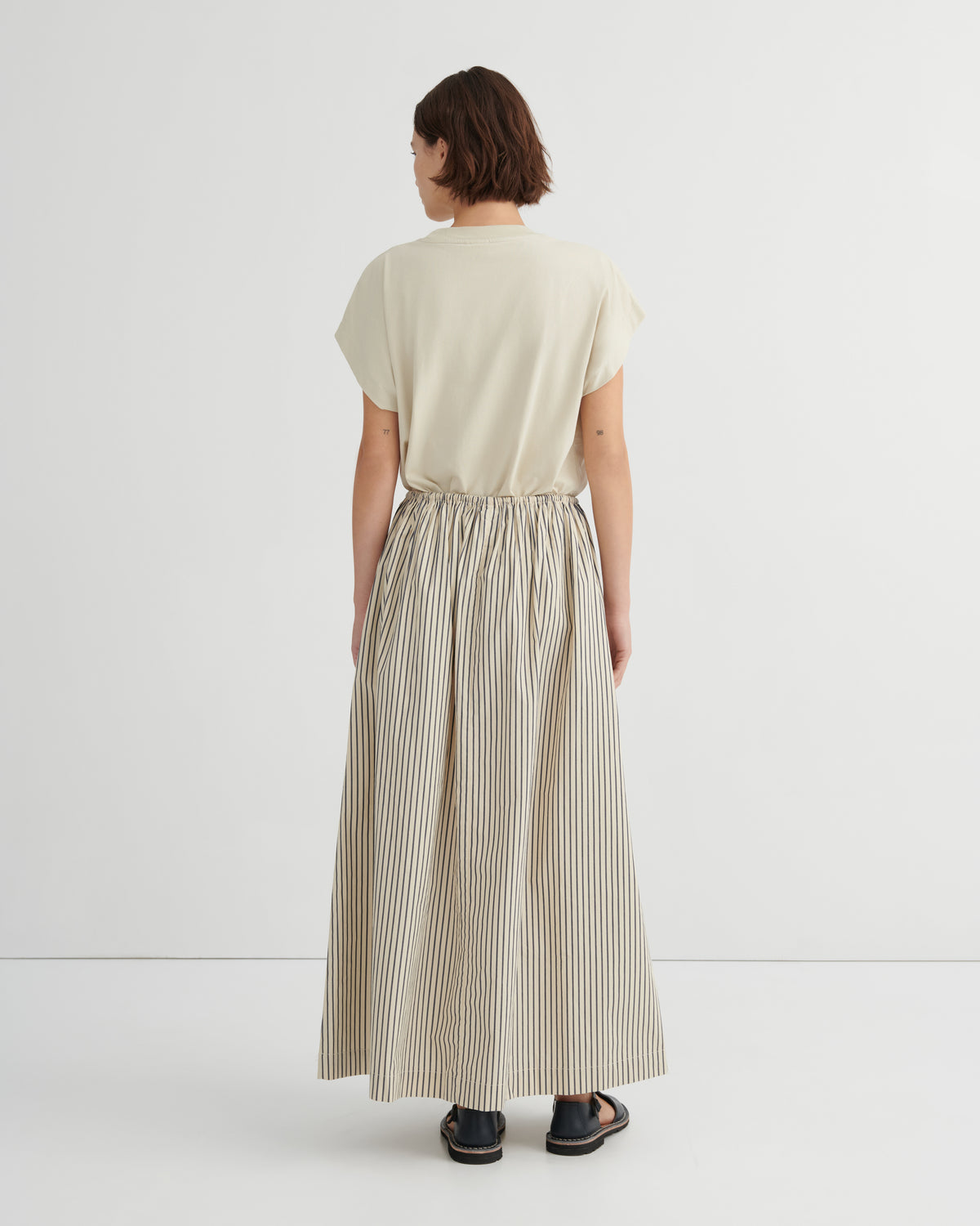 Linear Skirt | Ecru Stripe