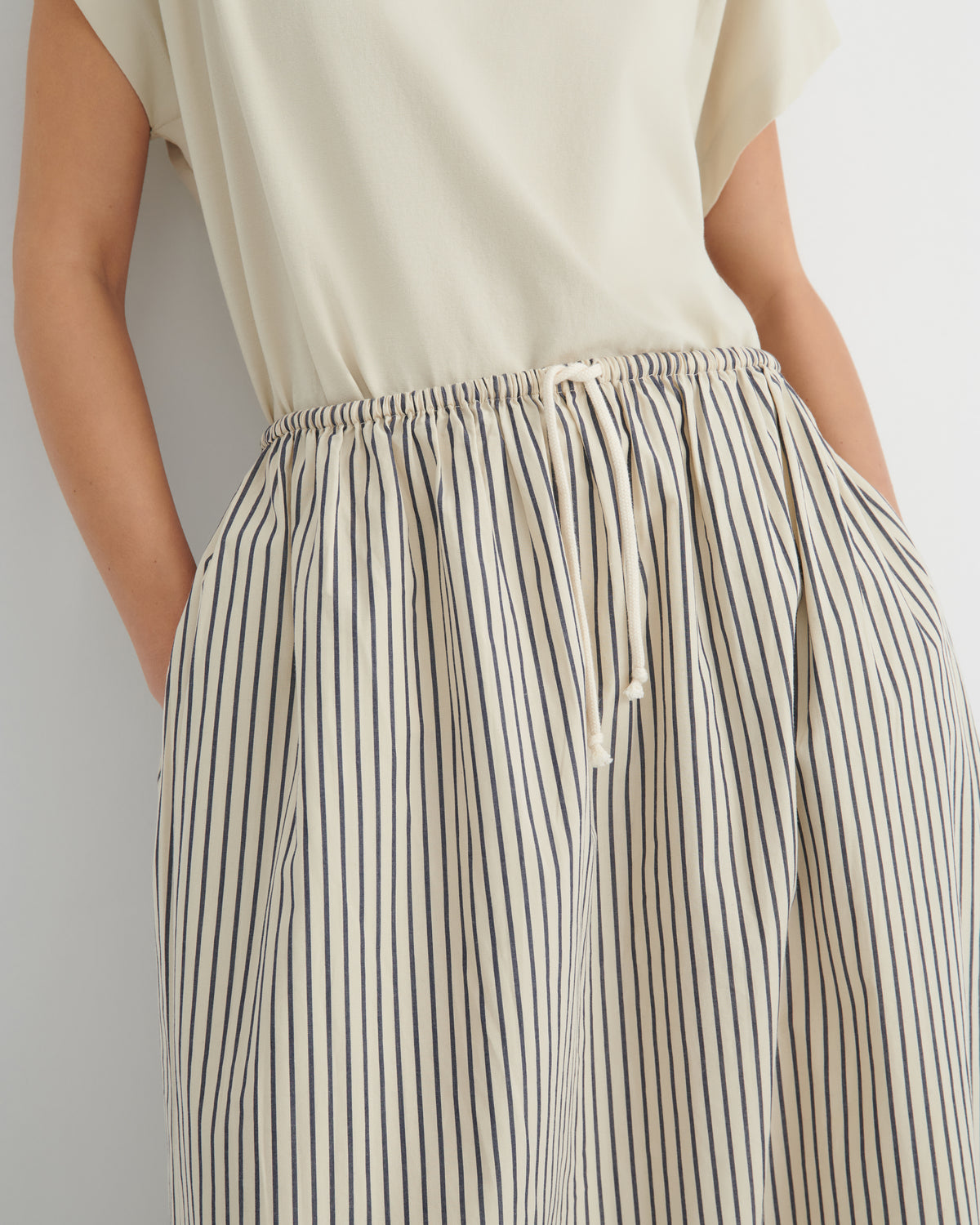 Linear Skirt | Ecru Stripe