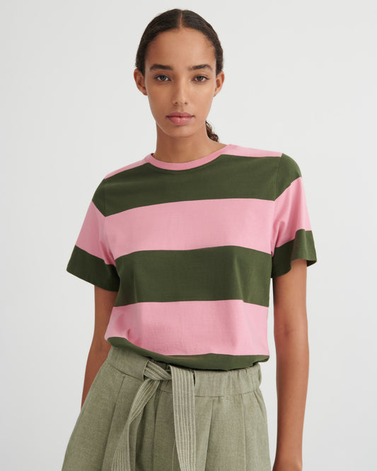 Classic Tee | Begonia Stripe
