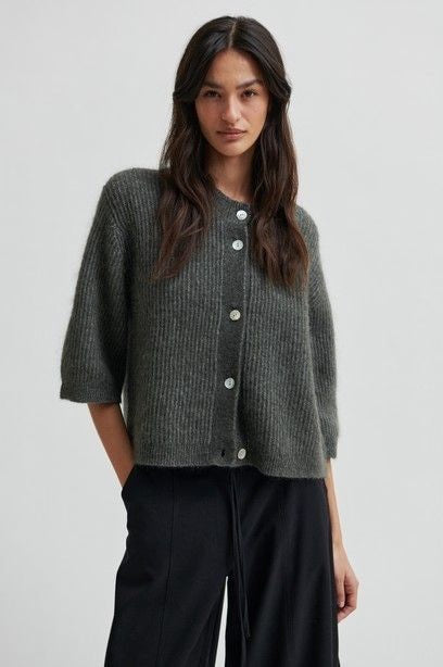 Andrea Knit Rib Cardigan | Beluga