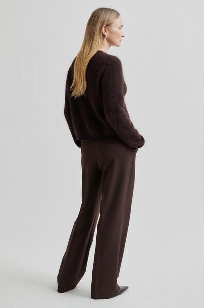 Andrea Knit Rib LS Cardi | Chocolate Plum