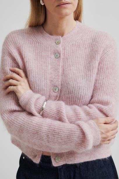 Andrea Knit Rib LS Cardi | Sepia Rose