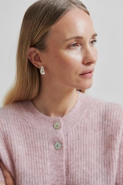 Andrea Knit Rib LS Cardi | Sepia Rose