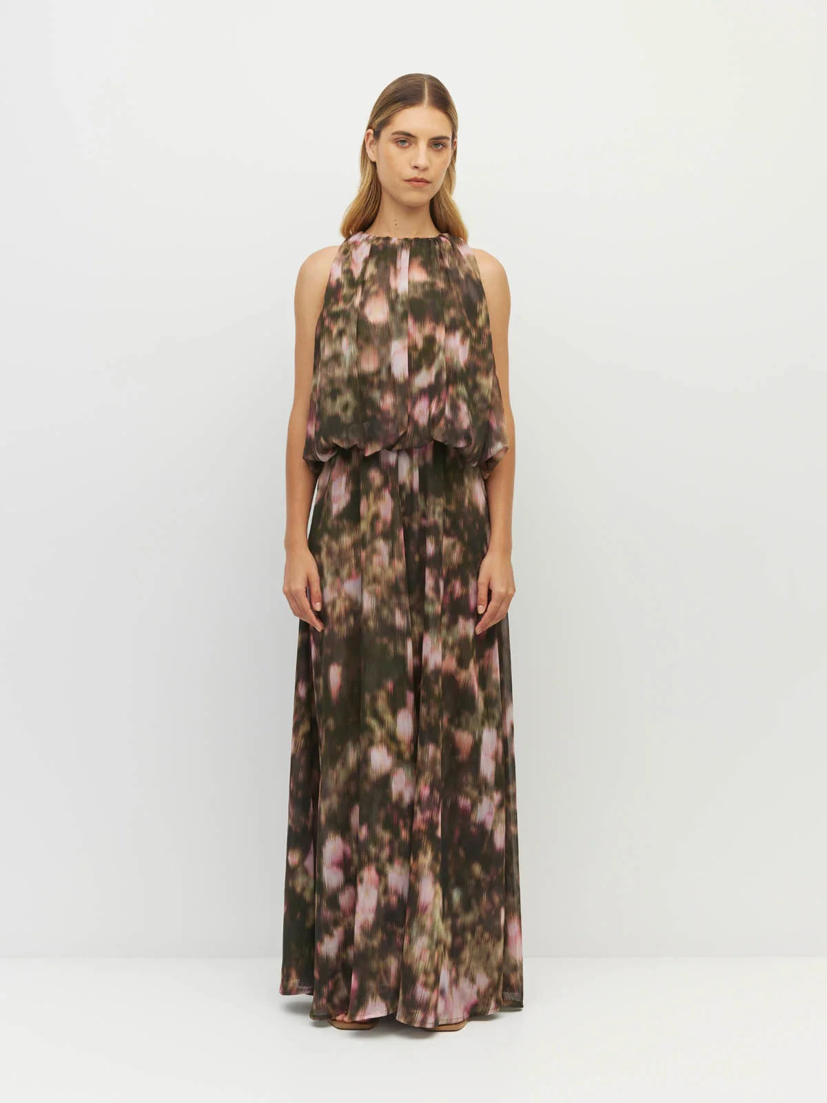 Aria Dress (Blush Petals Silk CDC) Soft Camelia