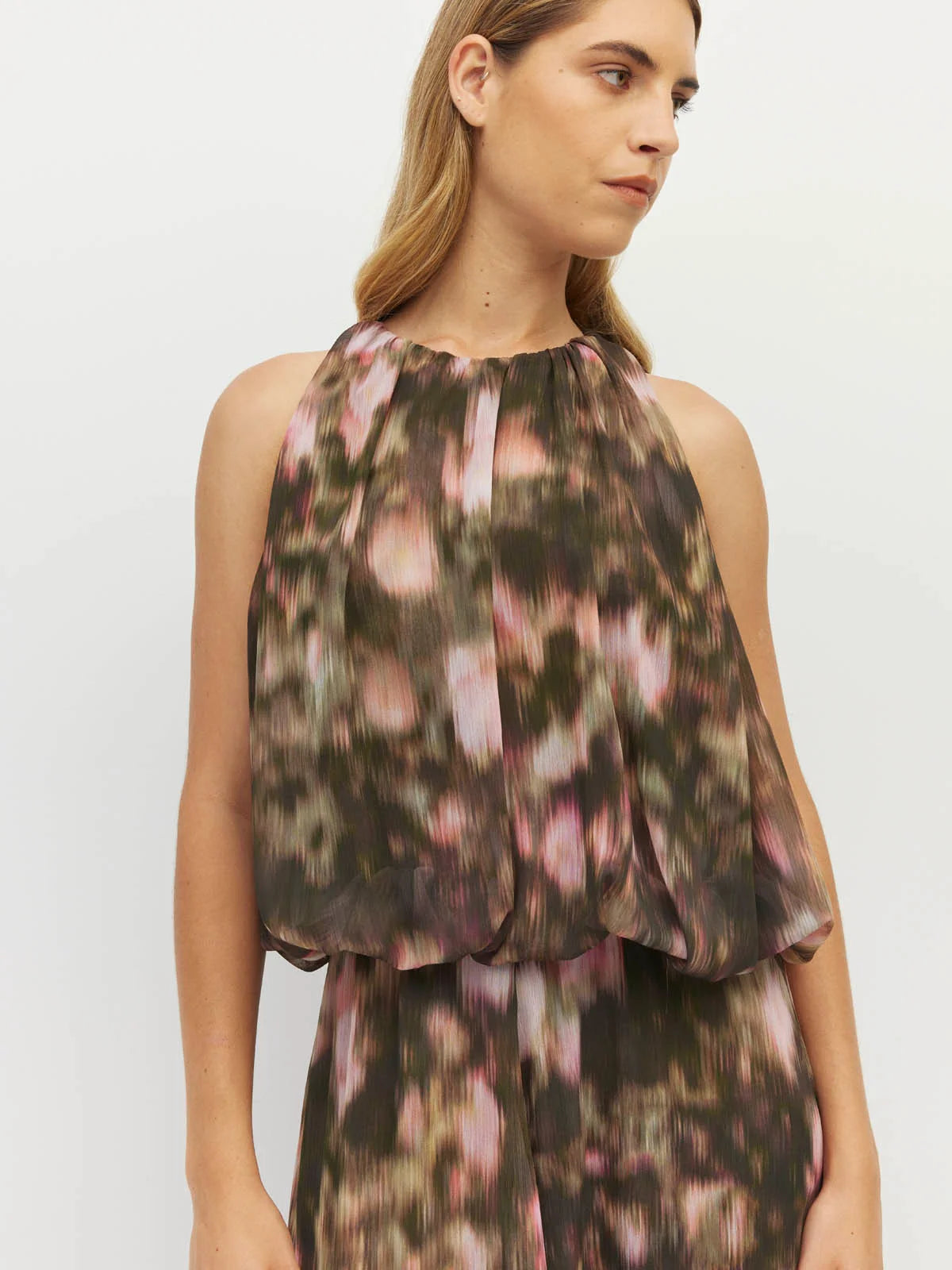 Aria Dress (Blush Petals Silk CDC) Soft Camelia
