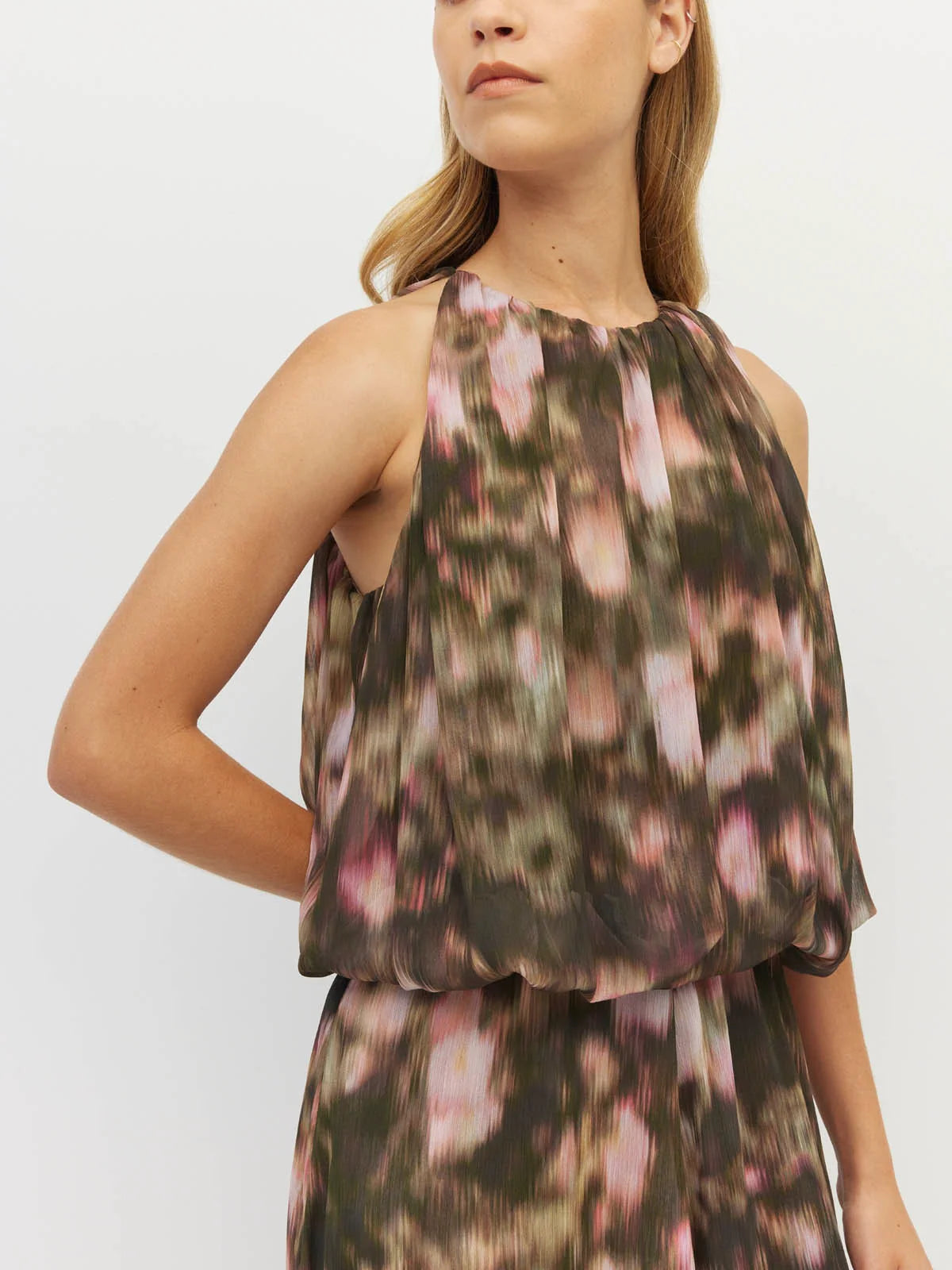 Aria Dress (Blush Petals Silk CDC) Soft Camelia