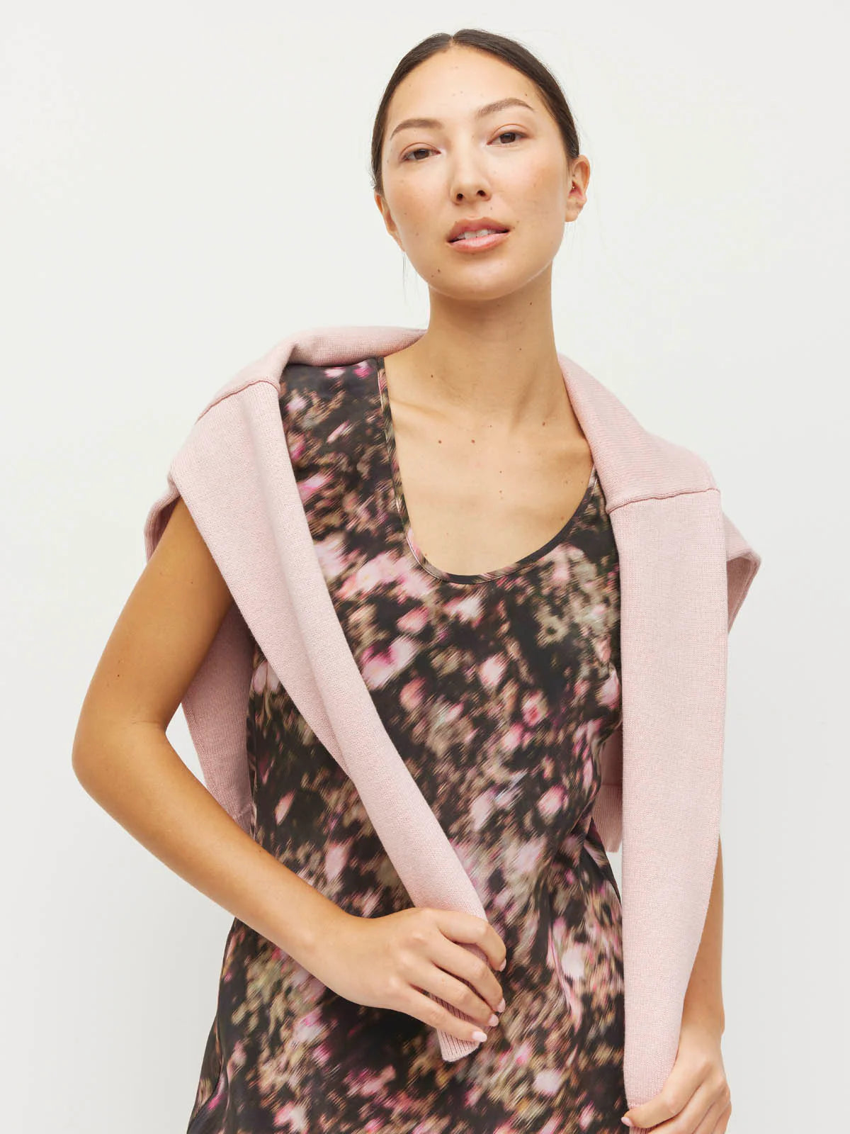 Kenna Dress (Blush Petals Silk CDC) Soft Camelia