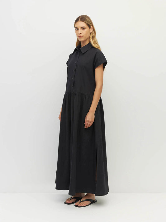 Lenni Dress (Crushed Cotton) Black