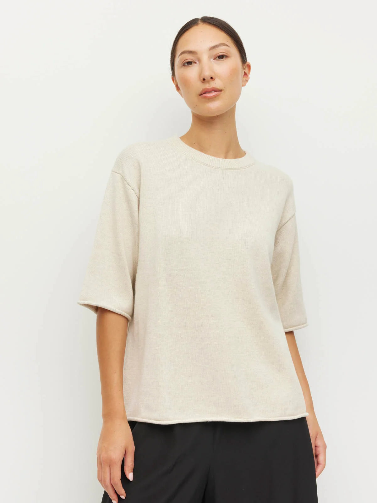 Rolled Hem (Cotton Knit) Toast Marle