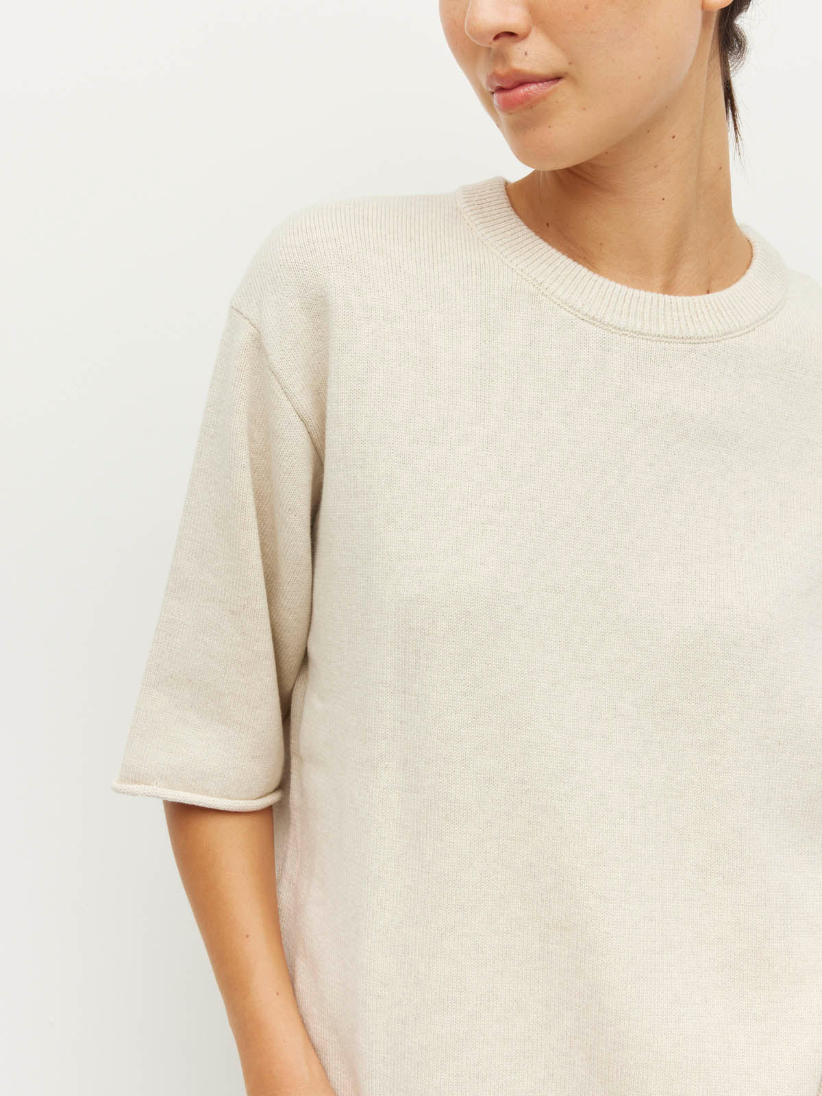 Rolled Hem (Cotton Knit) Toast Marle