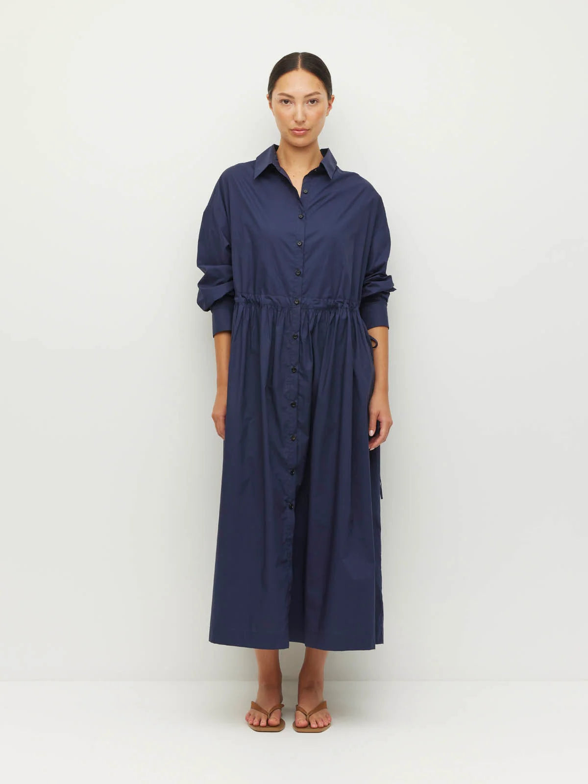 Lenora Dress (Crisp Poplin) Navy