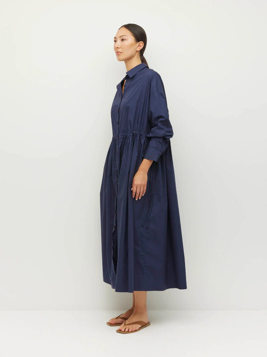 Lenora Dress (Crisp Poplin) Navy