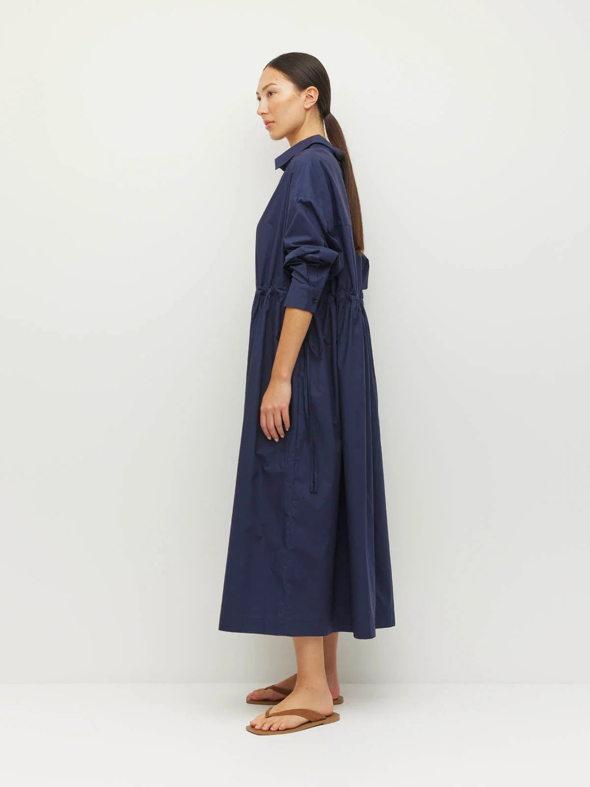 Lenora Dress (Crisp Poplin) Navy