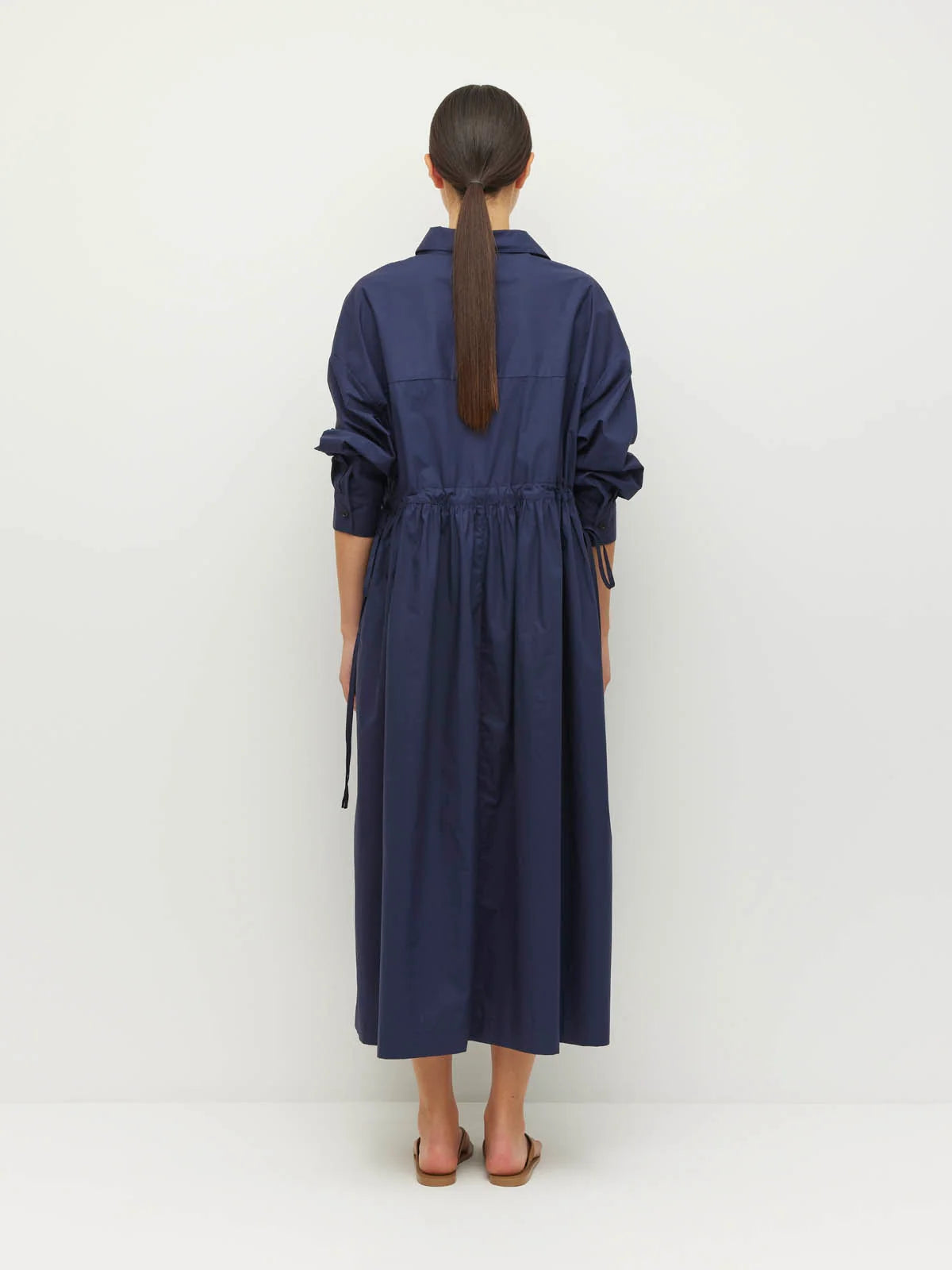 Lenora Dress (Crisp Poplin) Navy