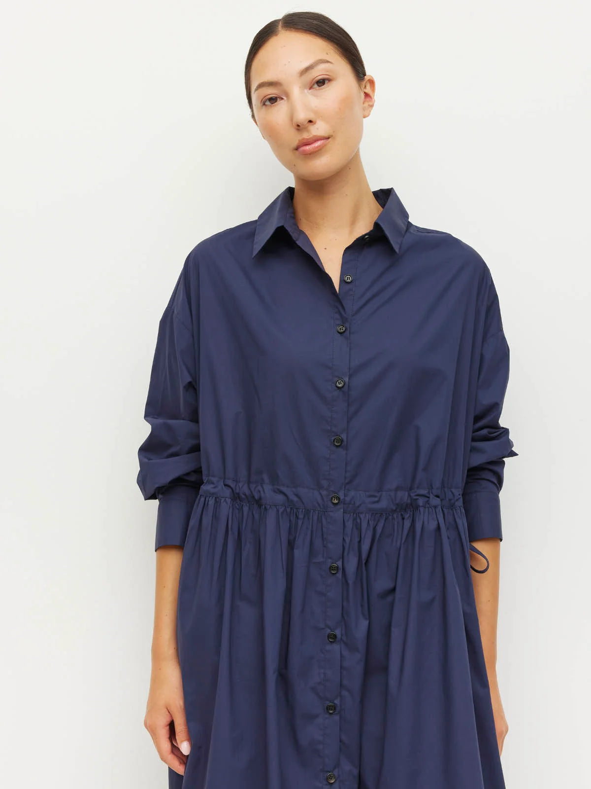 Lenora Dress (Crisp Poplin) Navy