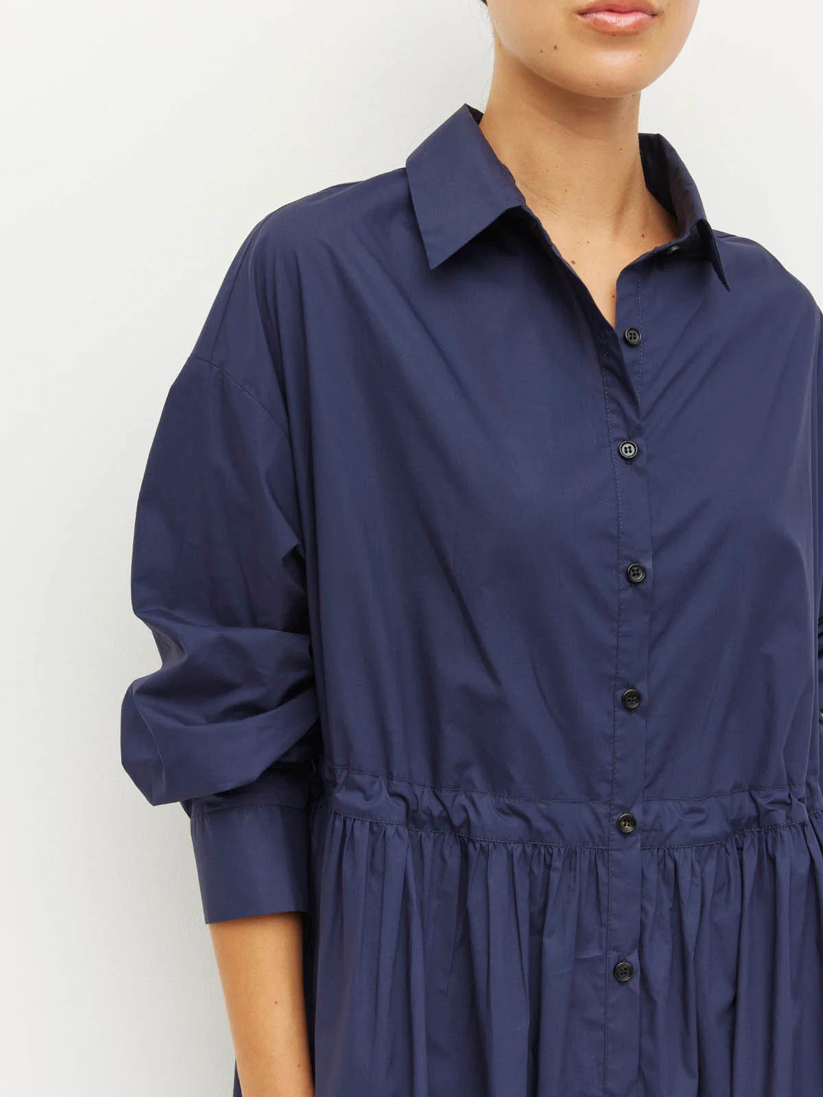 Lenora Dress (Crisp Poplin) Navy