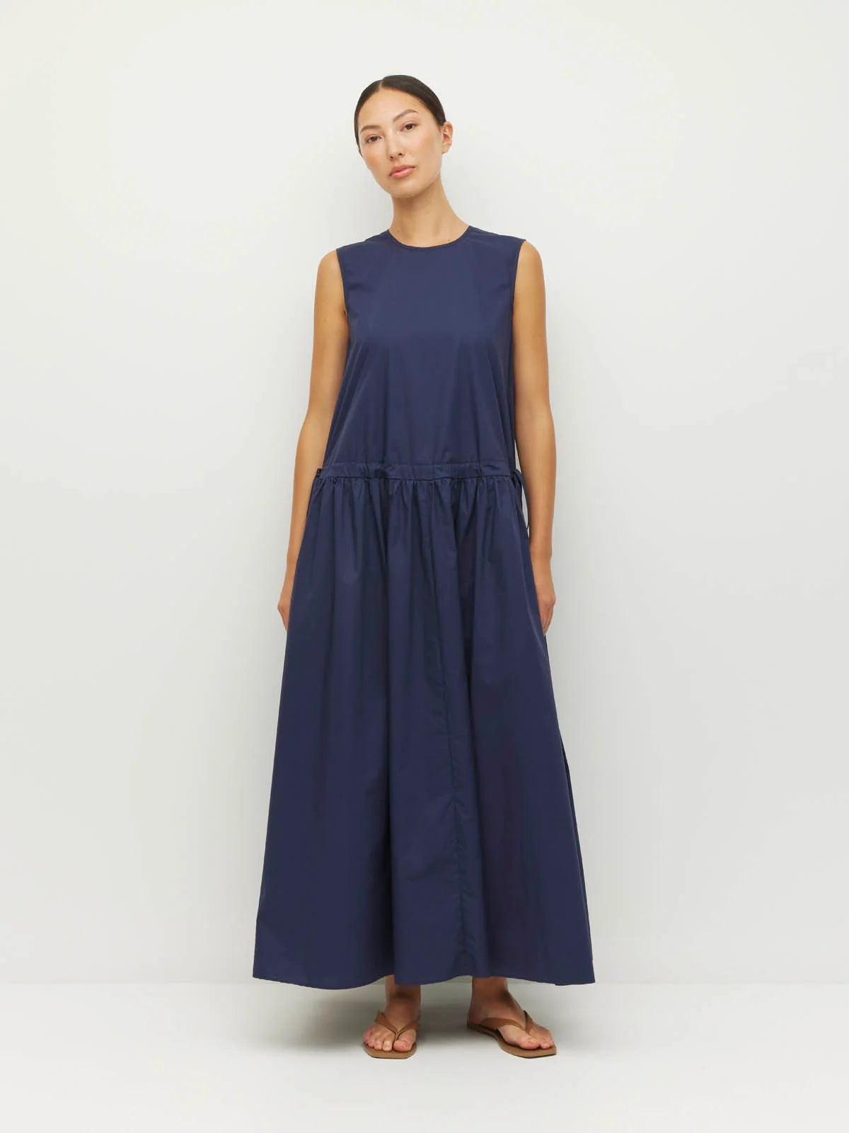 Romi Dress (Crisp Poplin) Navy