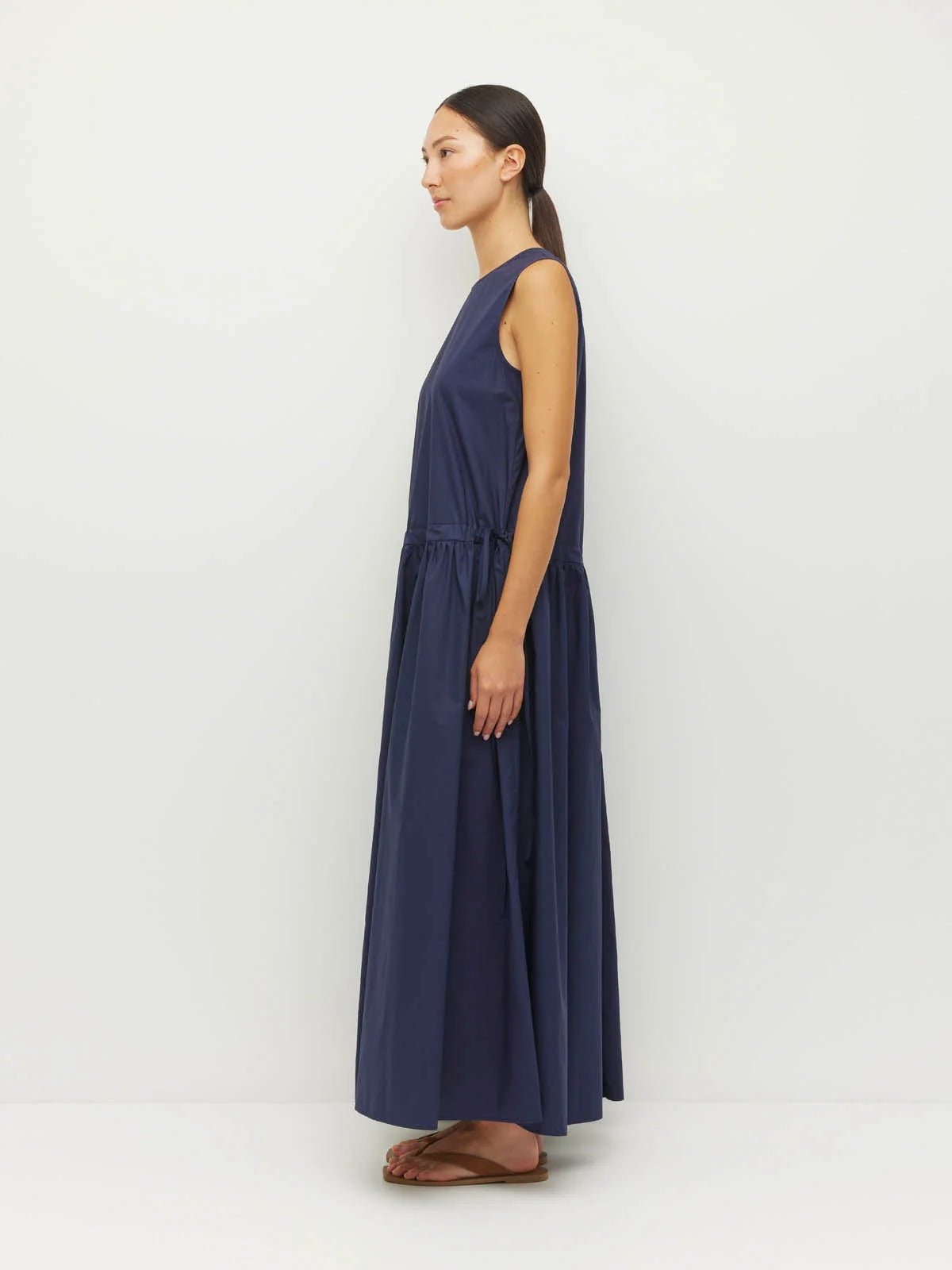 Romi Dress (Crisp Poplin) Navy