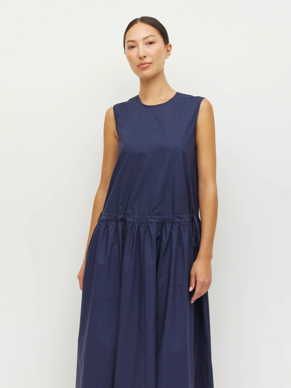 Romi Dress (Crisp Poplin) Navy
