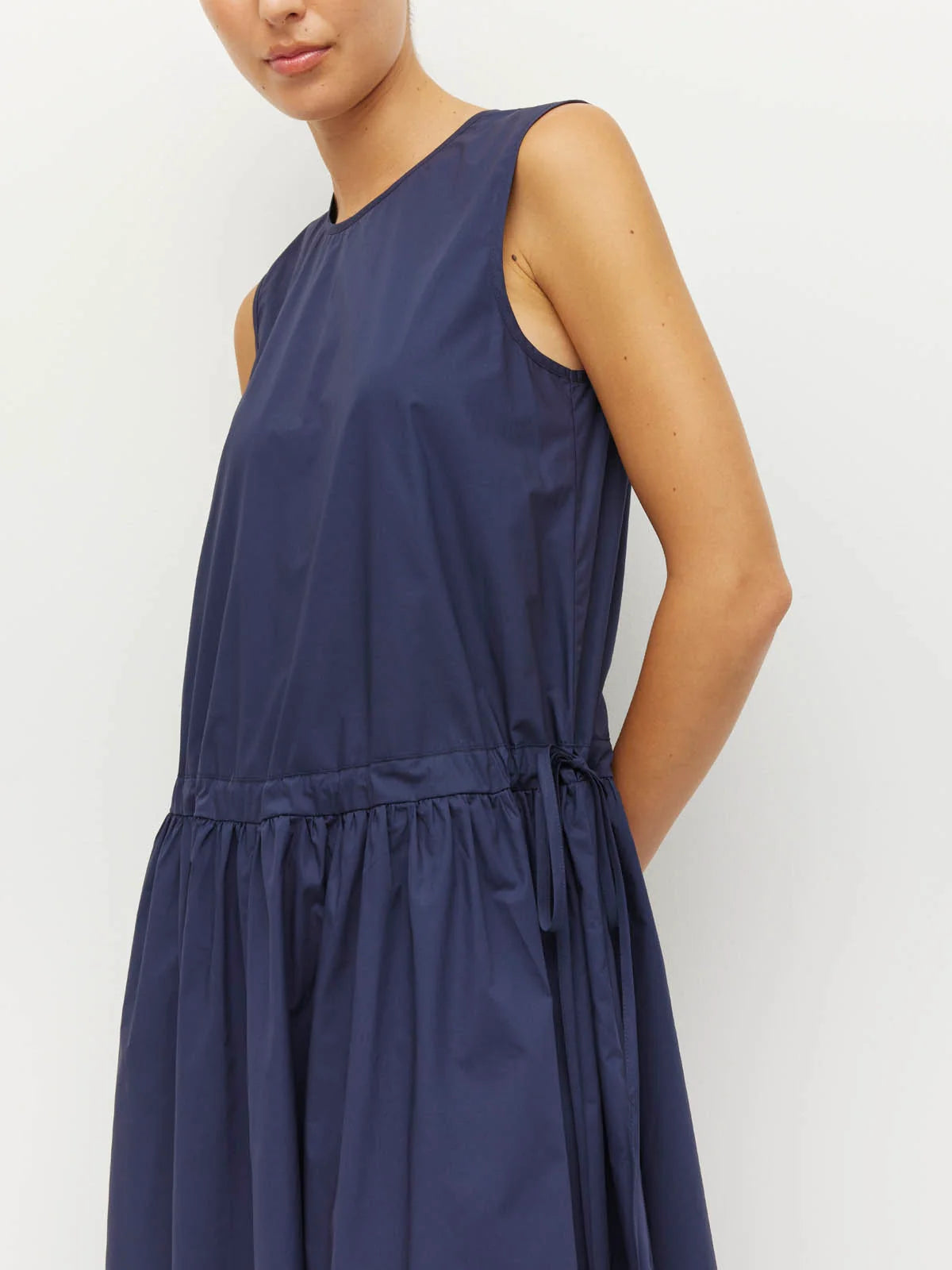 Romi Dress (Crisp Poplin) Navy