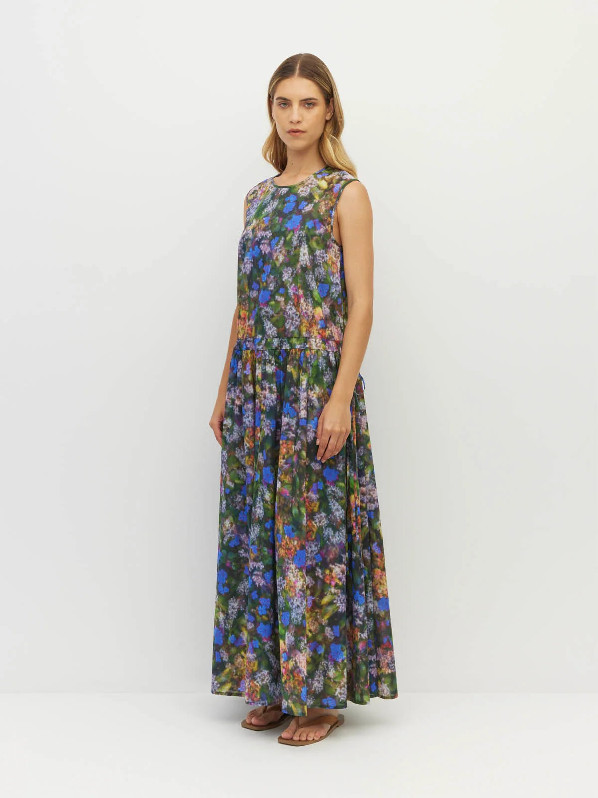 Romi Dress (Electric Meadow Cotton) Blue Light