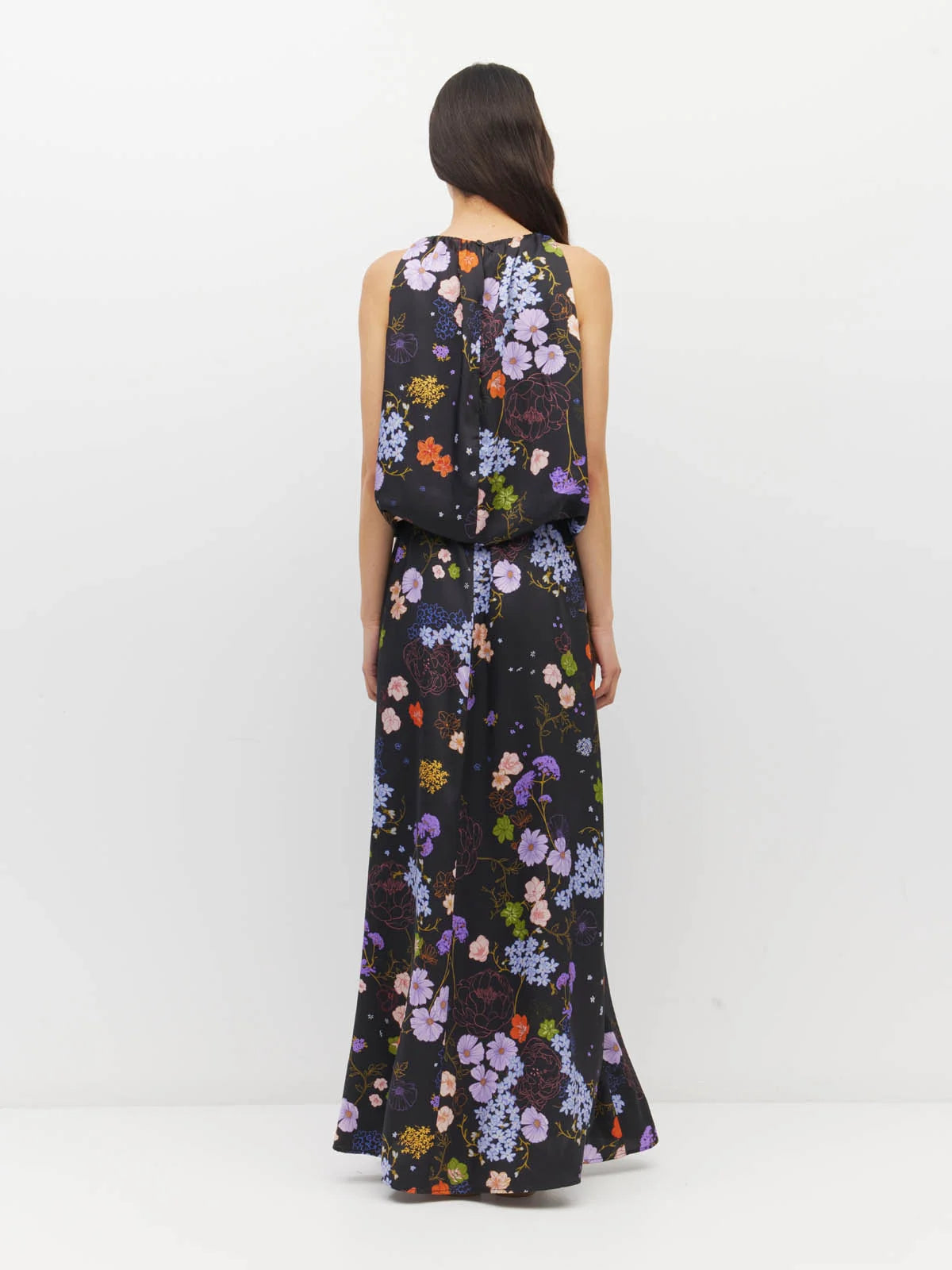 Aria Dress (Afterglow Floral Twill) Noir