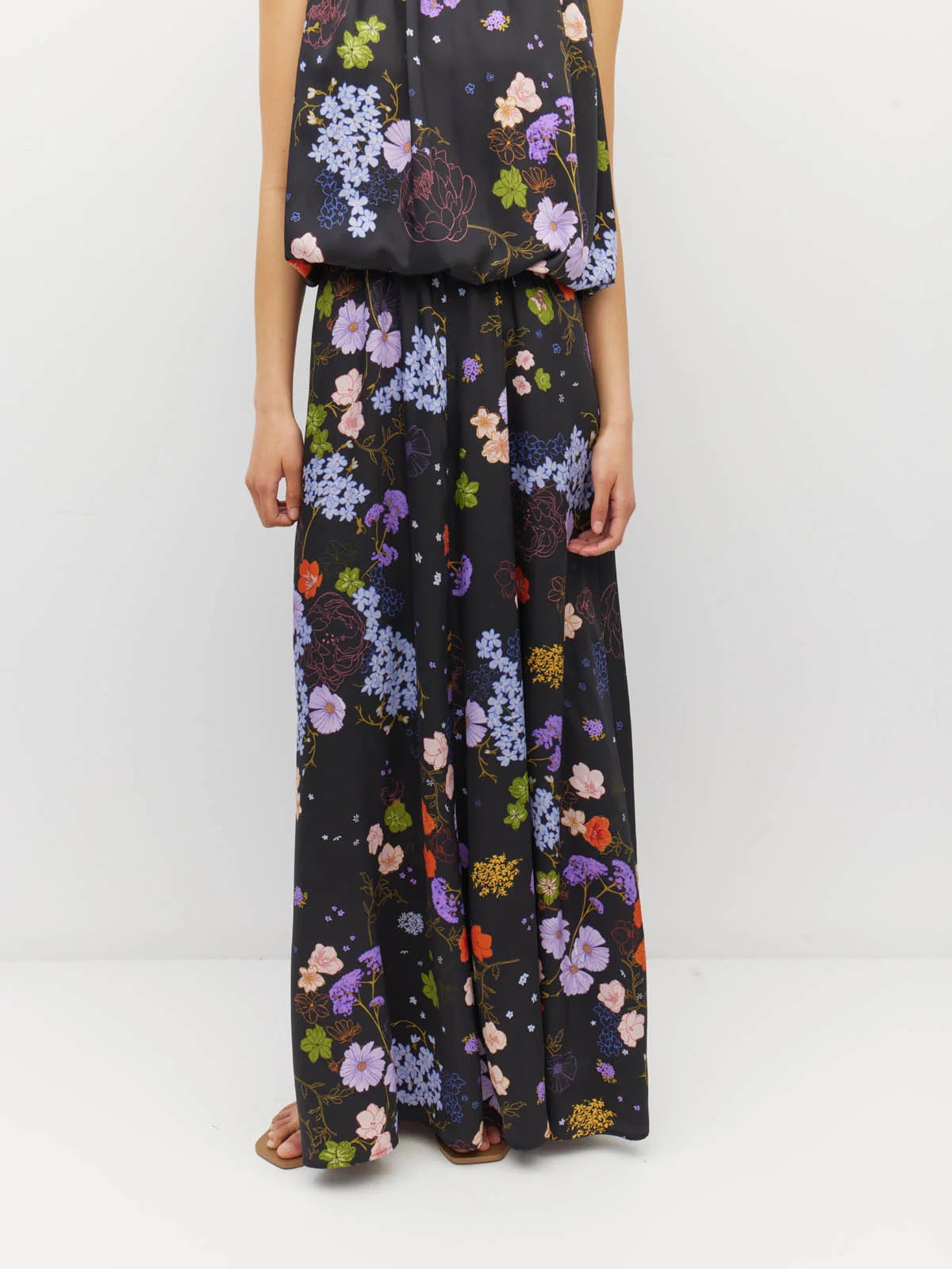 Aria Dress (Afterglow Floral Twill) Noir
