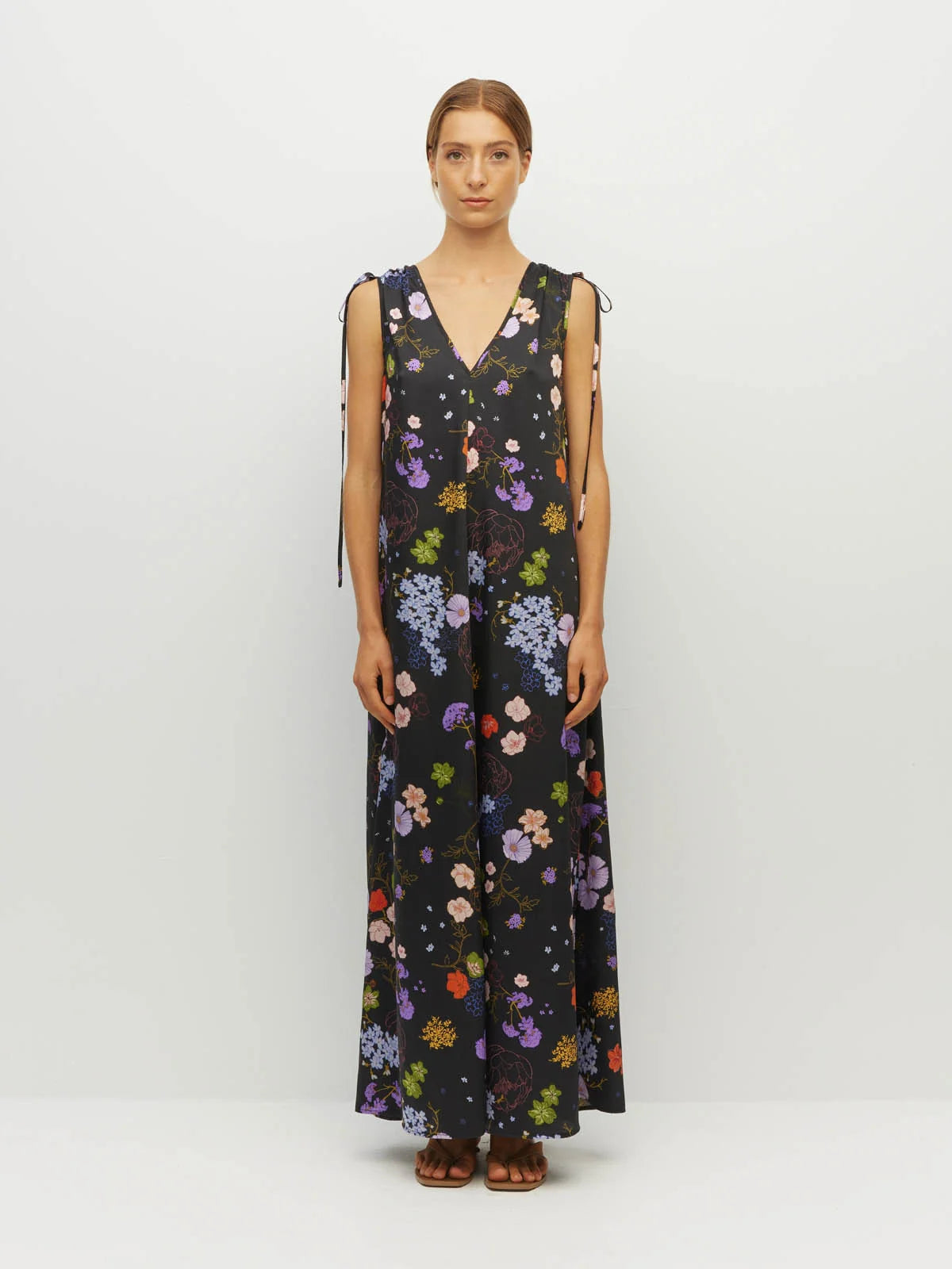 Tulia Dress (Afterglow Floral Twill) Noir