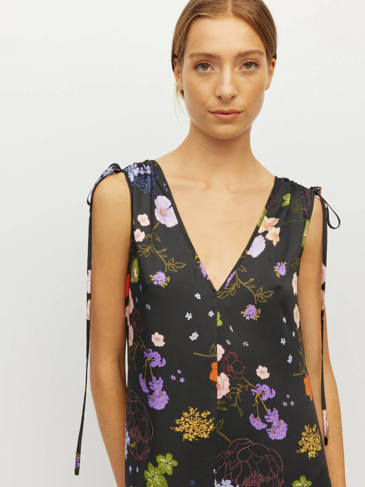 Tulia Dress (Afterglow Floral Twill) Noir