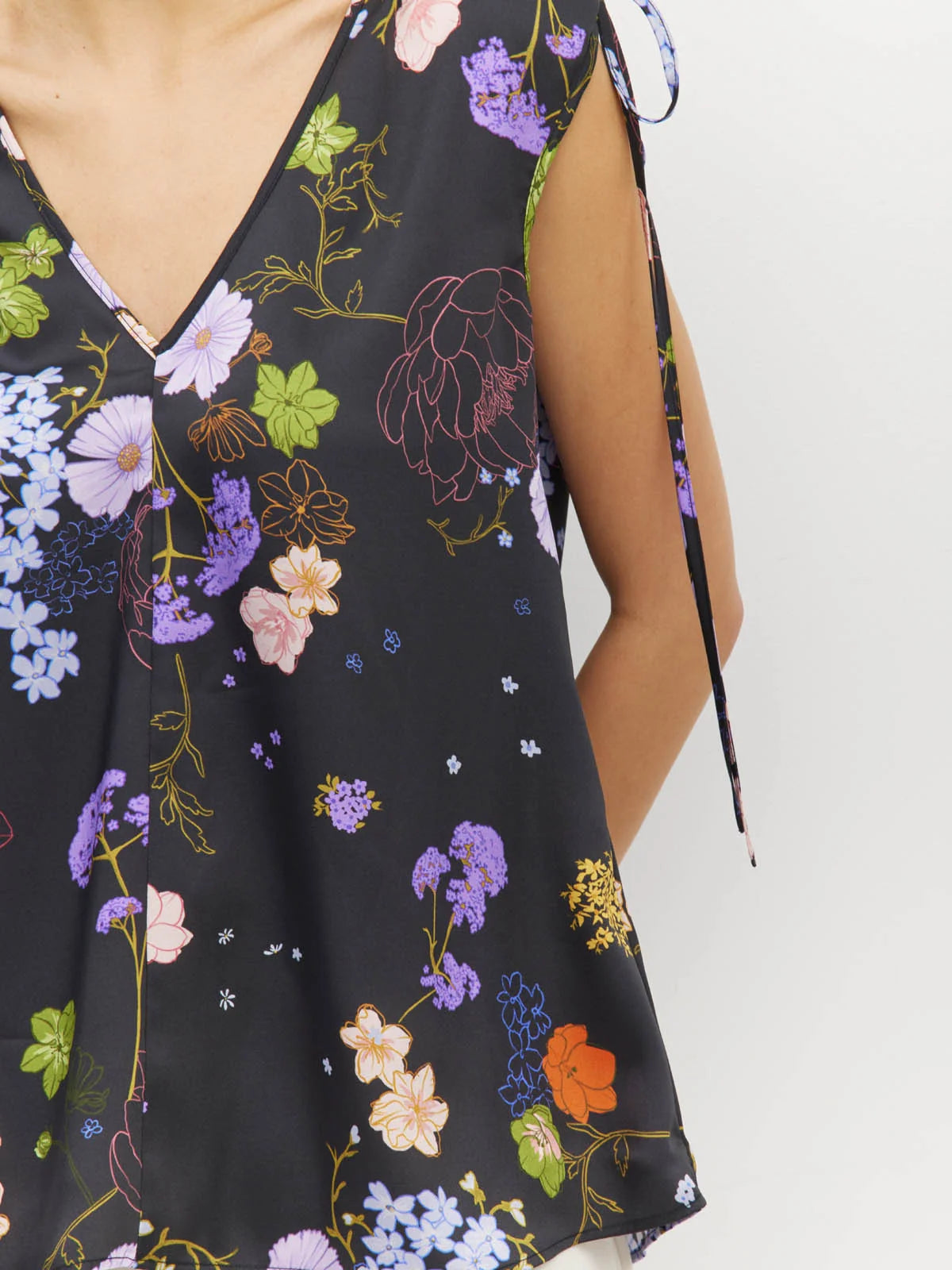 Tulia Top (Afterglow Floral Twill) Noir