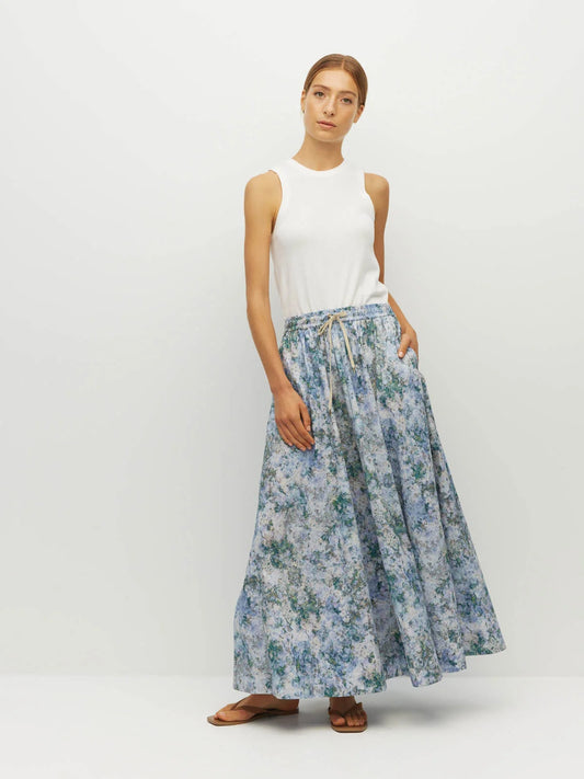 Kev Skirt (Cloud Flower Cotton) Frosted Sky